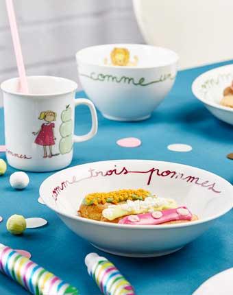 Set Petit-déjeuner, Assiette Plate, Bol, Mug Pour Enfant, Enfant